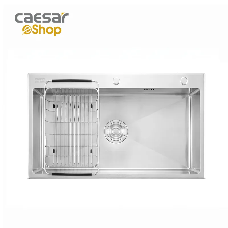 Chậu rửa chén inox 1 hộc mài vát cạnh - KSH01H082SE Caesar — ảnh sản phẩm 1